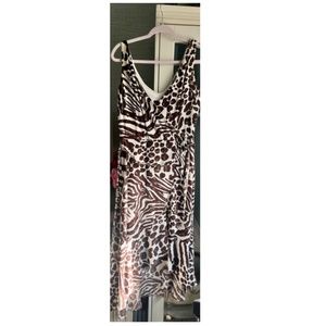 FAUX WRAP DRESS, V NECKLINE WITH ROPE BELT